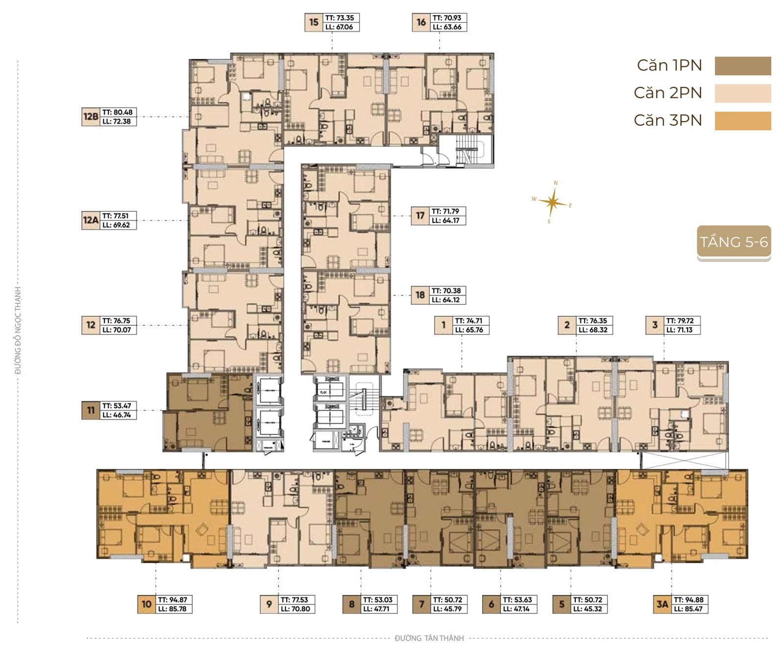 Mặt bằng tầng 5-6 dự án Legacy 66 Quận 5