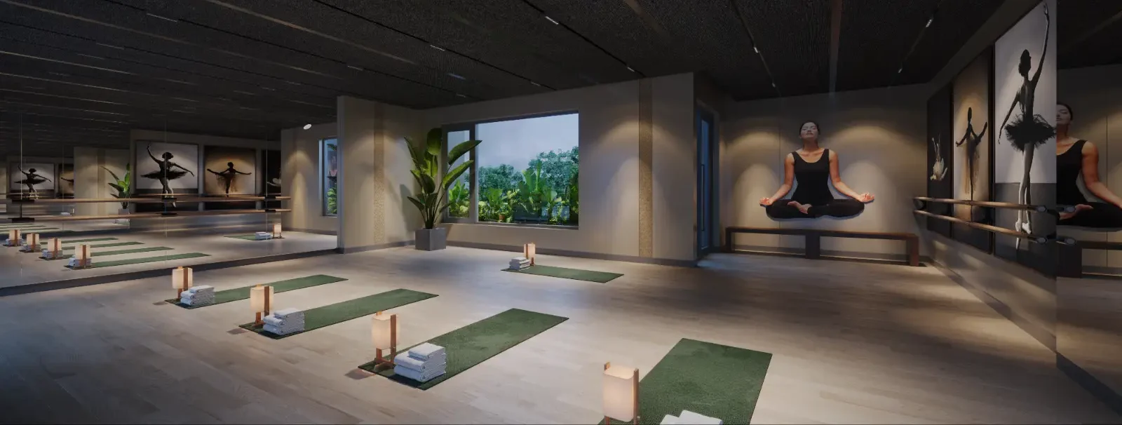 Phối cảnh phòng yoga Legacy 66